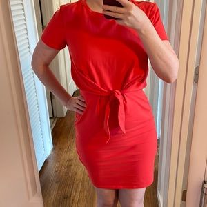 Express coral T shirt dress